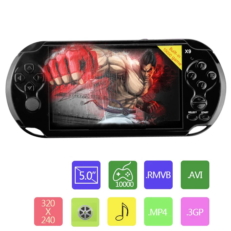 

5.0" Large Screen Handheld Game Consoles Built-in 3000 Classic Games 8GB Portable Child Game Console MP5 Support GBA Games