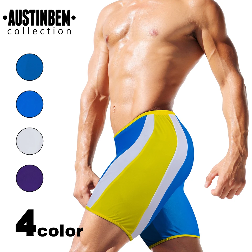 

Hot Austinbem Beach Swimwear Men'S Swimming Trunks Patchwork Swimming Shorts Five Pants Gay Mens Swimwear Sunga Masculina 204