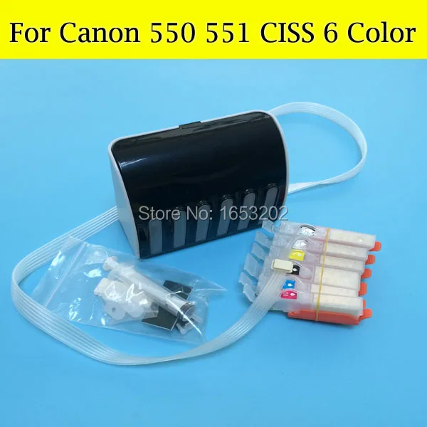 1 комплект в европейском стиле 6 Цвет СНПЧ для Canon PGI-550 CLI-551 550 551 551GY для Canon MG6350 6350 с чипом Arc