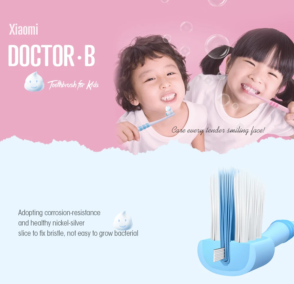 In stock Xiaomi Doctor B Kids Tooth Mi Brush Deep Clean Soft Sandwish-bedded Toothbrush Oral Care Health for Children