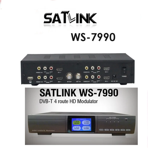SATLINK WS-7990 DVB-T 4 Route modulator MPEG4 HD 1080P DVB-T Modulator VS WS-6980 satlink ws-6990
