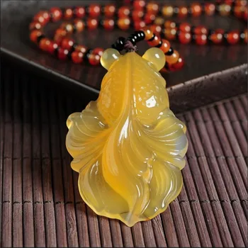 

Natural goldfish stone necklace pendant necklace pendant exquisite jewelry./1