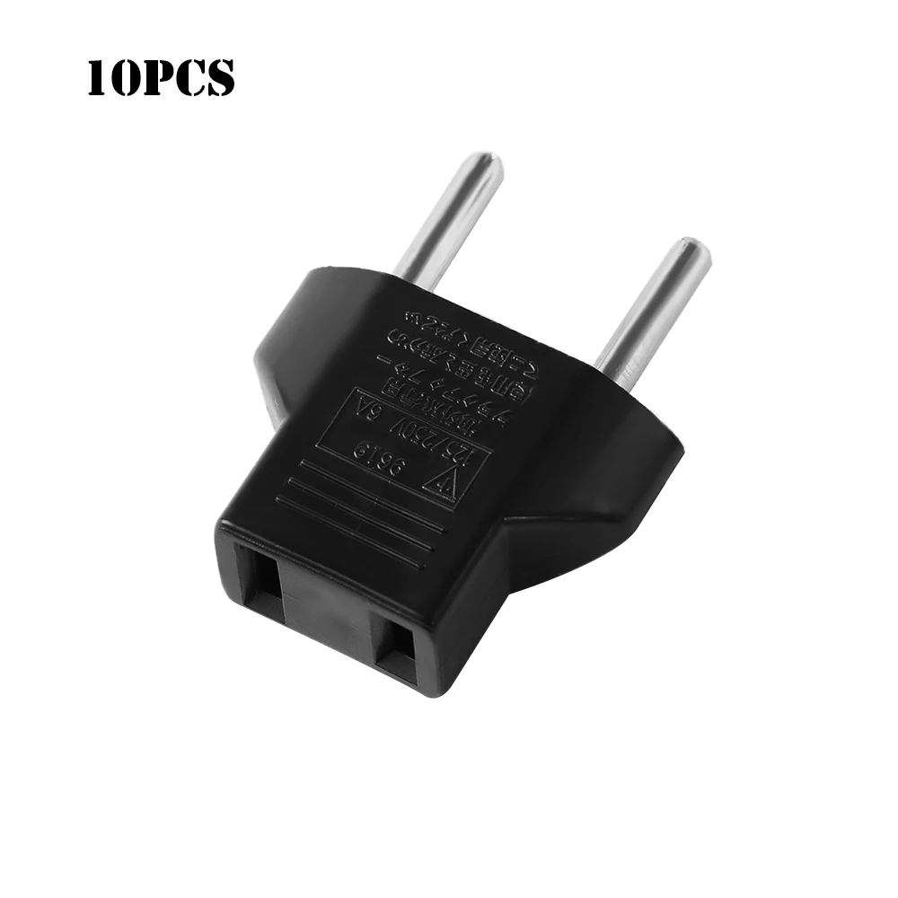 1Pcs Hot Black Useful Fashion New US USA To Euro EU Europe Adapter AC Plug 2 Round Pin Socket Travel Converter Dropship