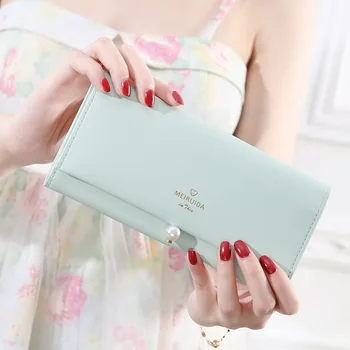 

by dhl or ems 20pcs Womens Wallet Pearl hasp Multi Purse Long Hand Holding Korean Version Of Women's Wallets