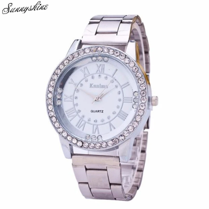 

Hot Women's Watches Crystal Bracelet Stainless Steel Waterproof Analog Quartz Wrist Watch wholesale vF3
