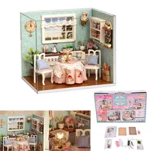 Подкластер 1 комплект DIY мини-дом ручной работы деревянная Милая кухонная модель с мебелью детская игрушка