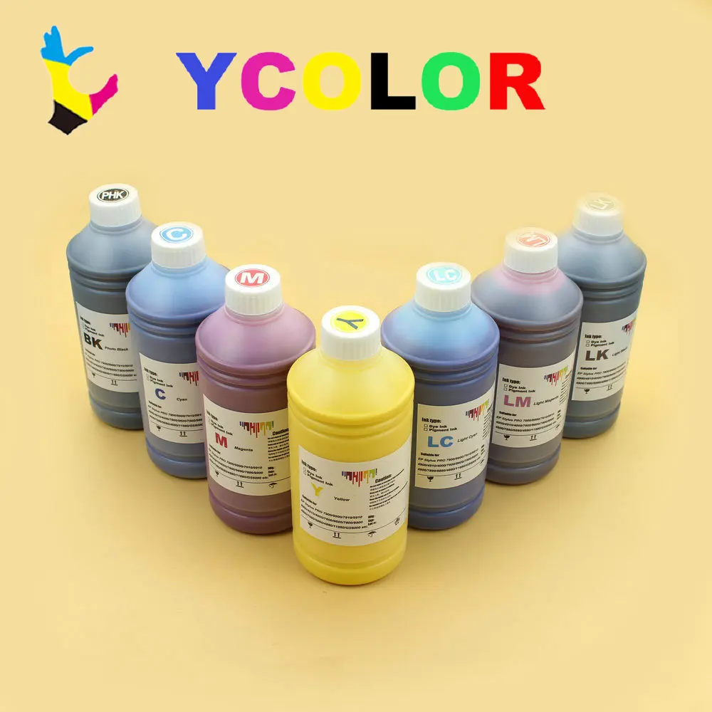 

DGYCJLFP 1000ML Dye Ink For Epson Stylus Pro 7600 9600 printer For EPSON 4800 7800 7880 9800 4400 DX5 dye ink printer