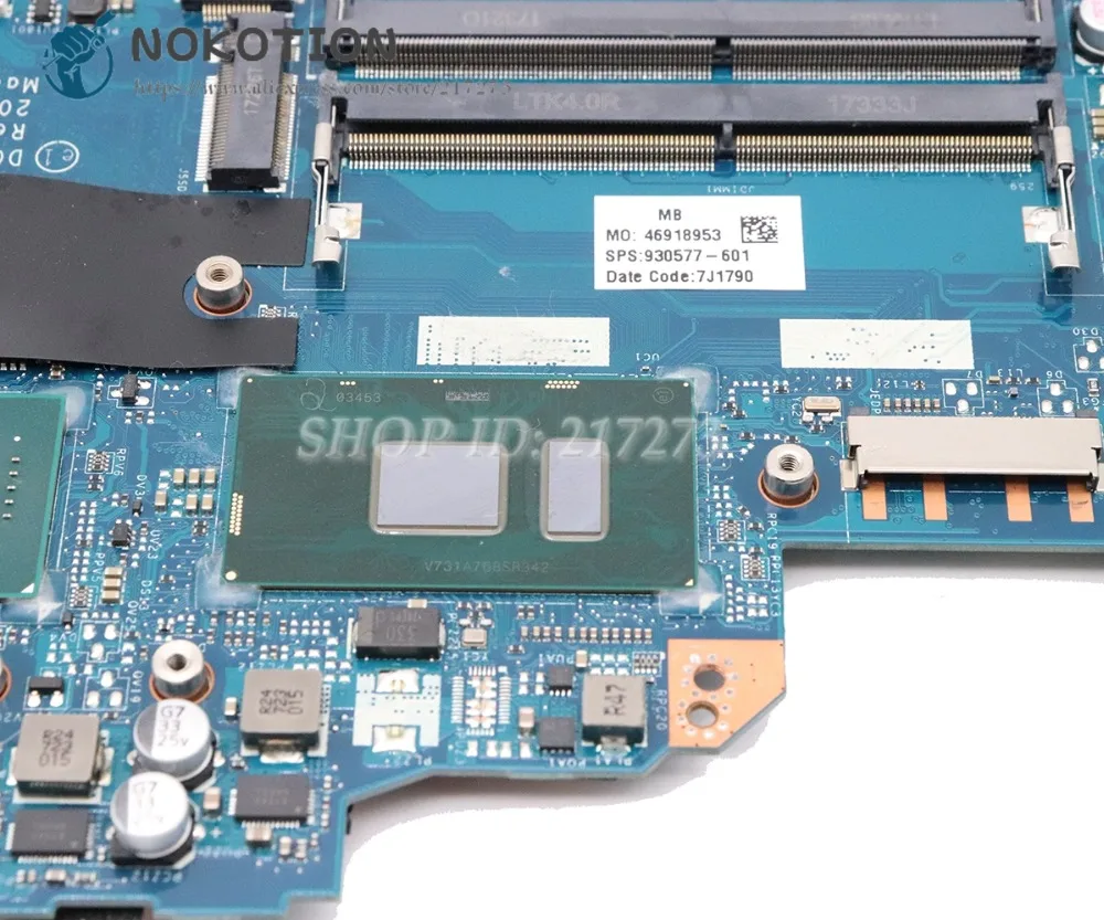 remarkable  NOKOTION For HP 14-BF 14-bf058TX Laptop Motherboard I5-7200U CPU 940MX 2GB DCM40 LA-F031P 930577-60