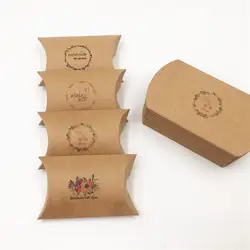 12 шт новые бумажные подарочные коробки для конфет сувенирная упаковка подушка коробка Крафт Бумажная подарочная упаковка & коробка