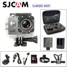 Original SJCAM SJ4000 WiFi HD 1080 P 60FPS Deporte DVR + Cargador de Coche + Soporte + Extra 1 unids batería + Cargador de batería + Monopie para la cámara DV