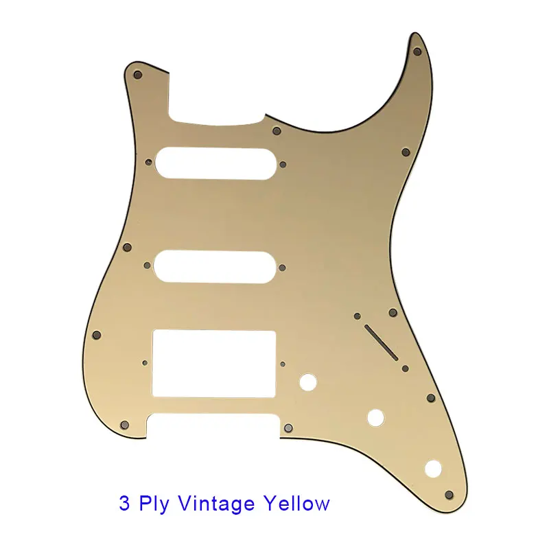 Pleroo аксессуары для гитары 11 винтовое отверстие Накладка для Fender Stratocaster США/мексиканский стандарт ST HSS с PAF Humbucker - Цвет: vintage yellow