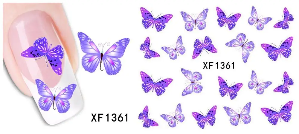 30 стилей! Модный лак для ногтей, Переводные картинки, элегантный дизайн, переводные наклейки для ногтей - Цвет: XF1361