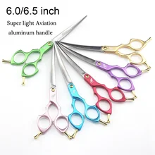 Top Quality Professional Japan 440C 6.5 Inch Pet Scissors Dog Grooming Curved Shears Super light aluminum handle 6 color Top Quality Professional Japan 440C 6.5 Inch Pet Scissors Dog Grooming Curved Shears Super light aluminum handle 6 color