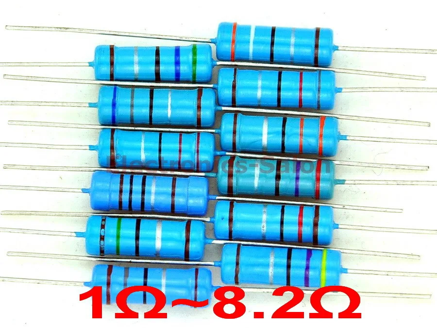 

3 Watts Metal Film Resistor Mixed Value E-12 Series Assorted Kit, 1~8.2 ohm.