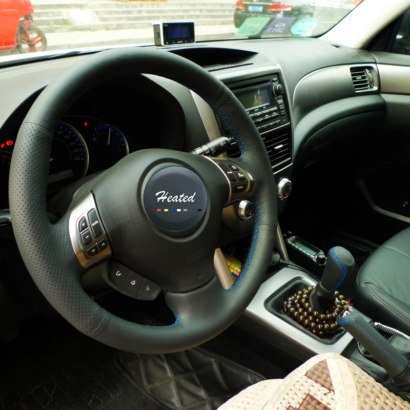 braid on the steering wheel cover for Subaru Forester 2008-2012 Impreza 2008-2011 Legacy 2008-2010 Exiga 2