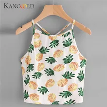 Женская летняя майка с принтом ананаса, сексуальный короткий держатель Top Mar 16