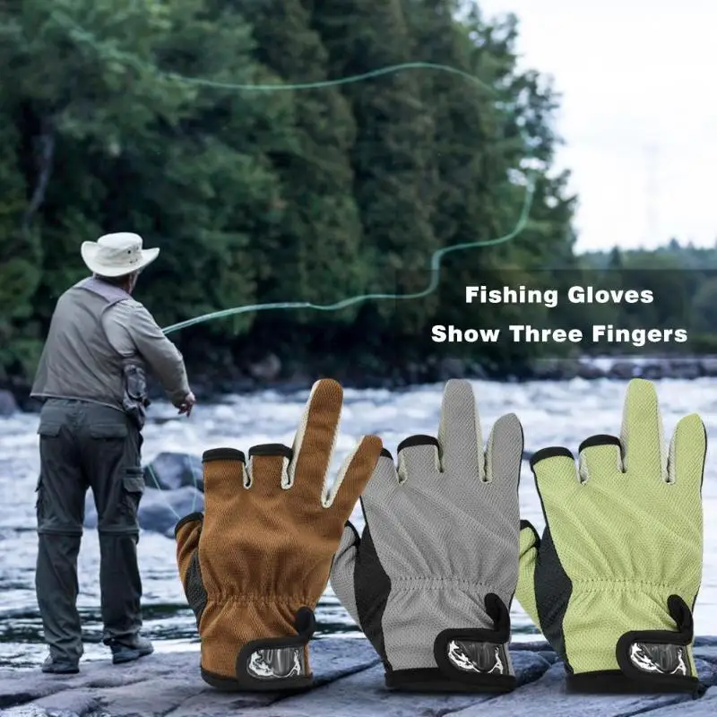 

1 Pair Outdoor Sports Anti-slip Breathable Fishing Gloves Portable Tackles