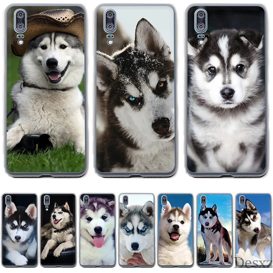 

Gerleek Case for P8 P9 P10 P20 Lite Pro MINI Plus P Smart 2019 Cover Phone husky puppy dog