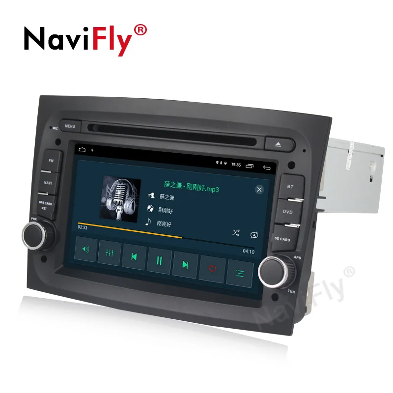 Sale NaviFly Din 2G+32G Android 9.1 Car DVD Radio player for Fiat Doblo 2016 2017 GPS Navigation 7708IC TDA7851 WIFI Bluetooth 3