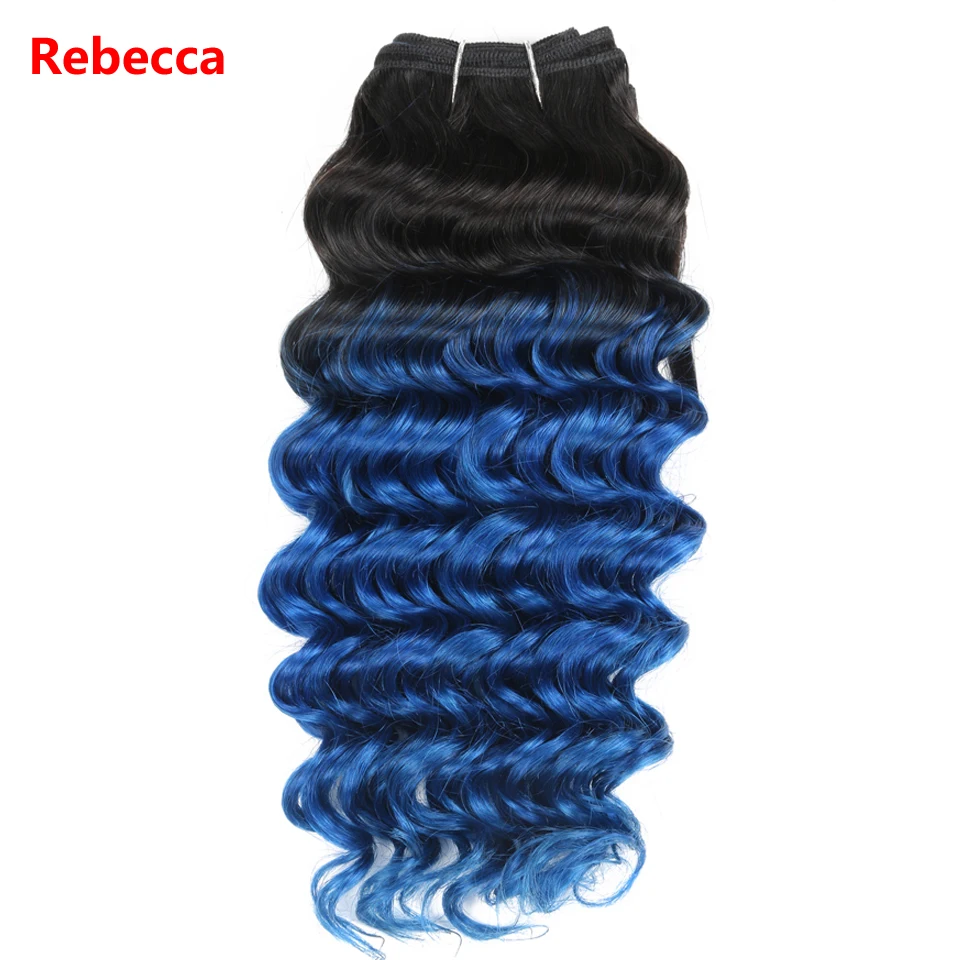 Do Cabelo Onda Profunda Ombre Azul T1b