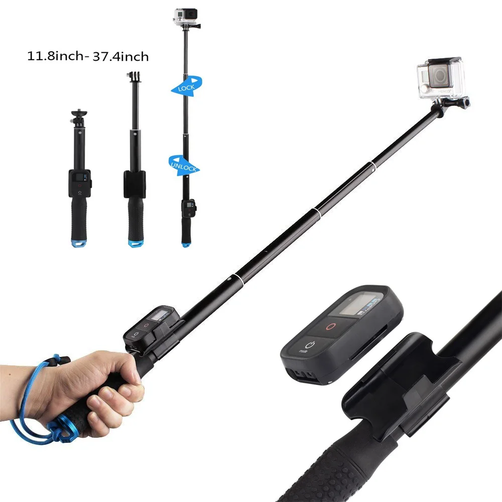 Remote Monopod Telescoping Pole Aluminium Extendable Handheld Monopod