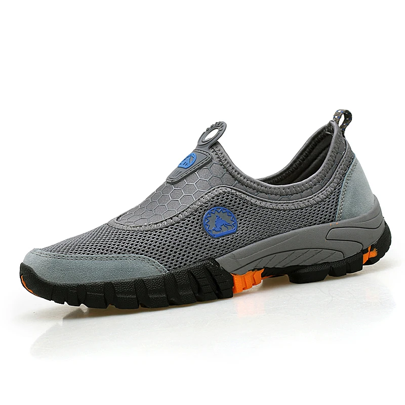 Big Sizes Mens Sport Sneakers Breathable Climbing Shoes Men Anti-Slippery Mens Mountain Boots Shockproof Mens Fishing Shoes