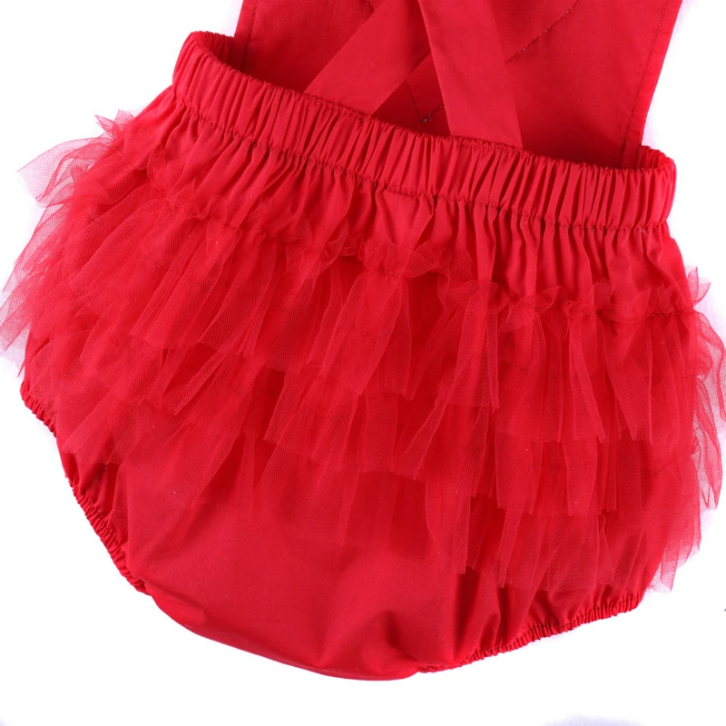 2018 Summer Newborn Bodysuits Sleeveless Carters Baby Girl Red Color Lace Jumpsuit Dress Baby Bodysuits