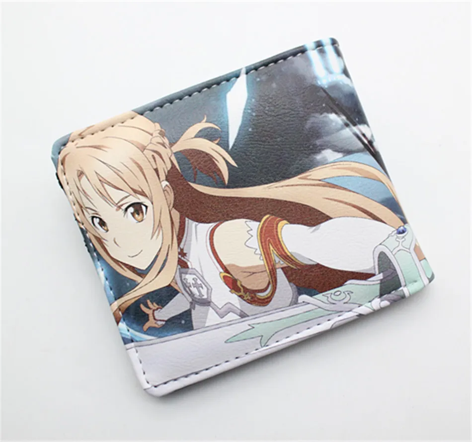 Sword Art Online SAO Kazuto Pu короткий кошелек Двойные фото держатель для карт слоистая кнопка мужской кожаный кошелек с рисунком для мальчиков и девочек