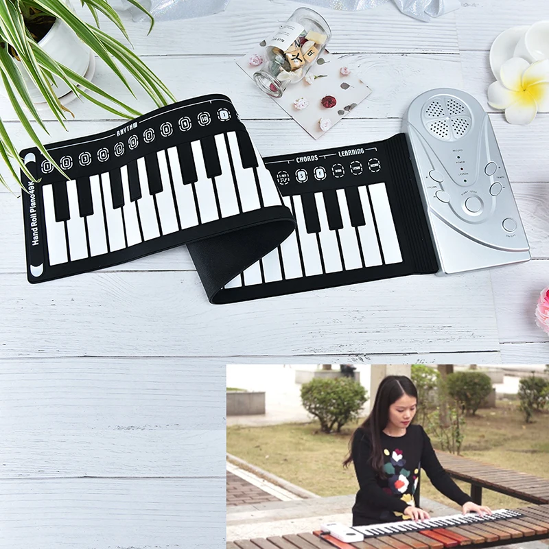 

Electronic Keyboard Hand Roll Piano Portable 49 Keys/61 keys Flexible Roll-Up Piano MIDI