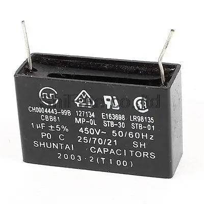 

CBB61 2 Soldering Terminals Fan Motor Run Capacitor 1uF AC 450V