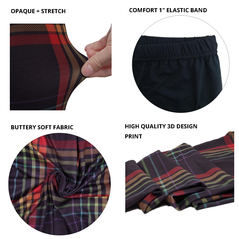 tartan plaid leggings for women  (2)