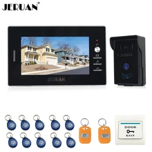 JERUAN NEW 7“ LCD Video Intercom Entry Door Phone System 700TVL Touch Key Waterproof RFID Access Camera FREE SHIPPING