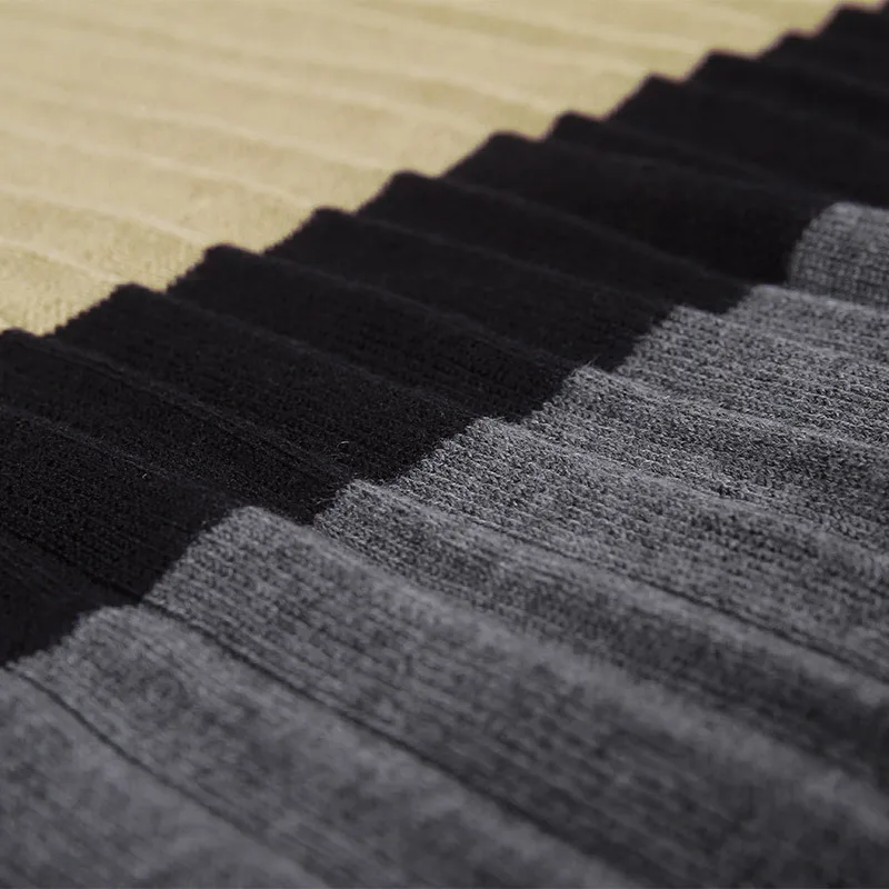 Elastic knit patchwork loose plus size pullovers pleated sweater 2018 new o-neck long sleeve women autumn sweater