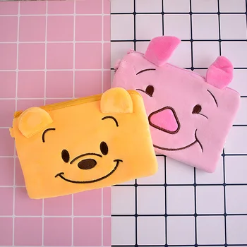 

IVYYE 1PCS Bear Piglet Anime Plush Coin Purse Cartoon Soft Change Purses Coins Money Wallet Card Key Bags Kid Gift
