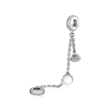 DIY Подходит для Пандора шармы браслеты тропические раковины и жемчужные шарики на страховочной цепочке стерлингового серебра 925-ювелирные изделия