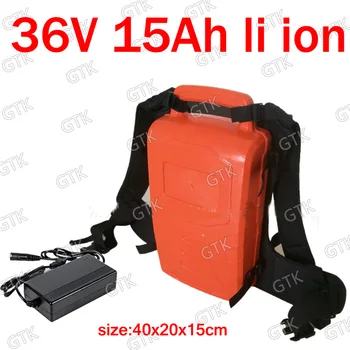 

GTK portable 36v 15Ah lithium ion battery 15Ah li ion for 300W 350w Lawn trimmer Pruning machine Grass mower blower + 3A charger