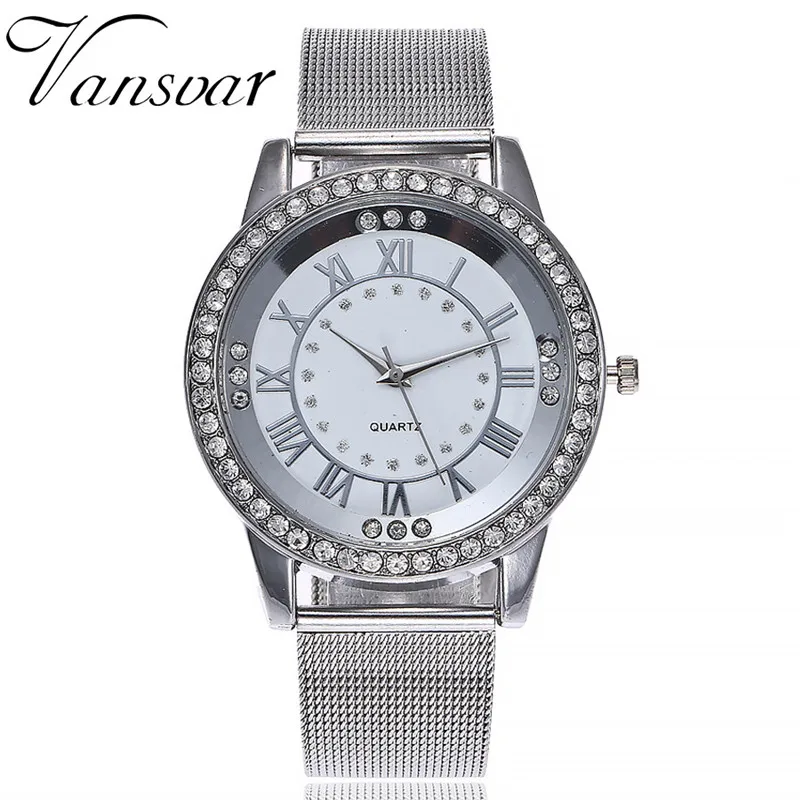 Vansvar Gold Sliver Mesh Steel Watches Women Watch Top Brand Luxury Casual Clock Ladies Wrist Watch Relogio Feminino #C
