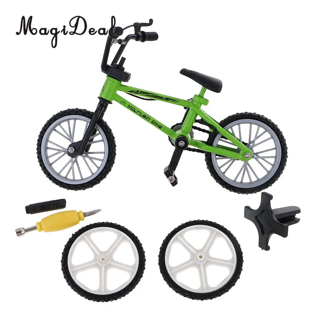 MIni Alloy Finger Mountain Bike Bicycle with Spare Tires for Children Kids Novelty Christmas Gift Collection Desk Table Decor