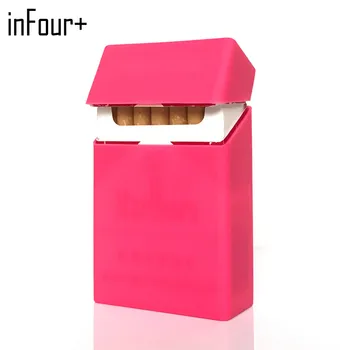 

New Holds 20 Cigarettes,Rose Red Silicone Cigarette Case Fashion Cover Elastic Rubber Portable Man/Women Cigarette Box Sleeve