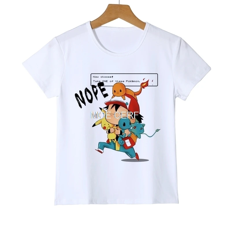 Детская футболка с покемоном Огненный Дракон Детская рубашка с покемоном топы для девочек, блузка Футболка для мальчиков с героями мультфильмов верхняя одежда Z18-10 - Цвет: 3