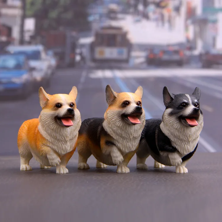 

1pcs Kawaii Corgi Dog Action Figure Toy Animal Cute Mini Cartoon Corgi Resin Model Doll Decoration Toy Christmas Gift