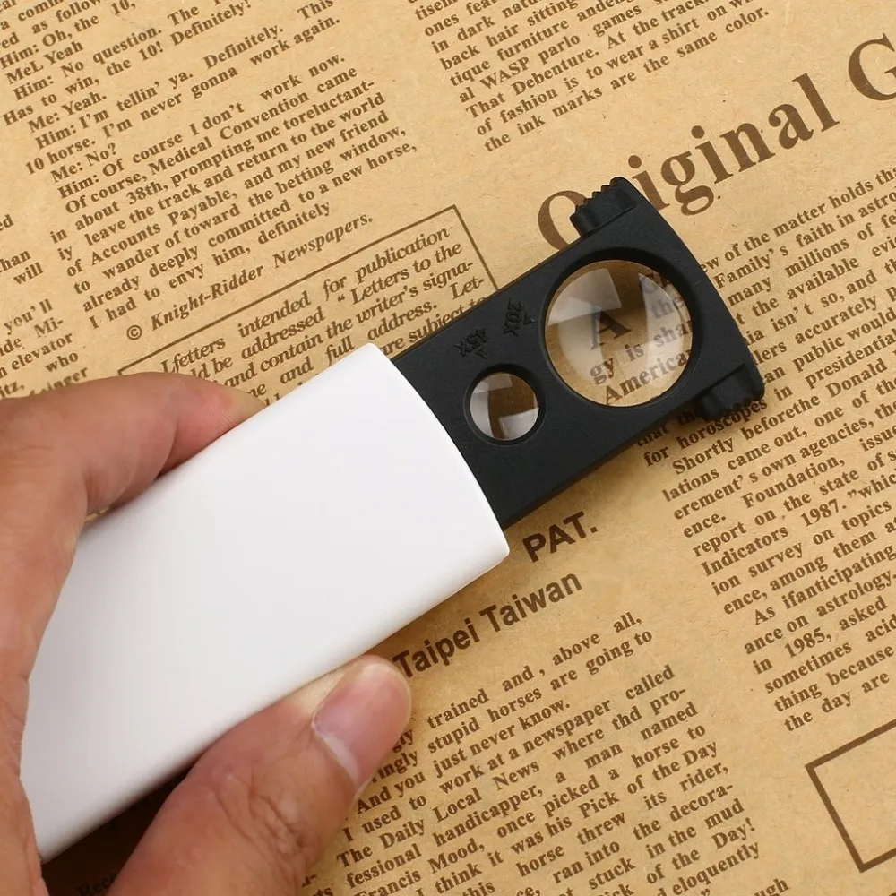 20x 45x двойной объектив мини/портативный/ручной светодиодный увеличитель со стеклянными линзами Карманный микроскоп для чтения ювелирных изделий Лупа
