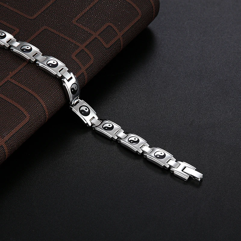 Модный браслет для потери веса и здоровья, магнитный браслет из гематита, мужской классический браслет из нержавеющей стали