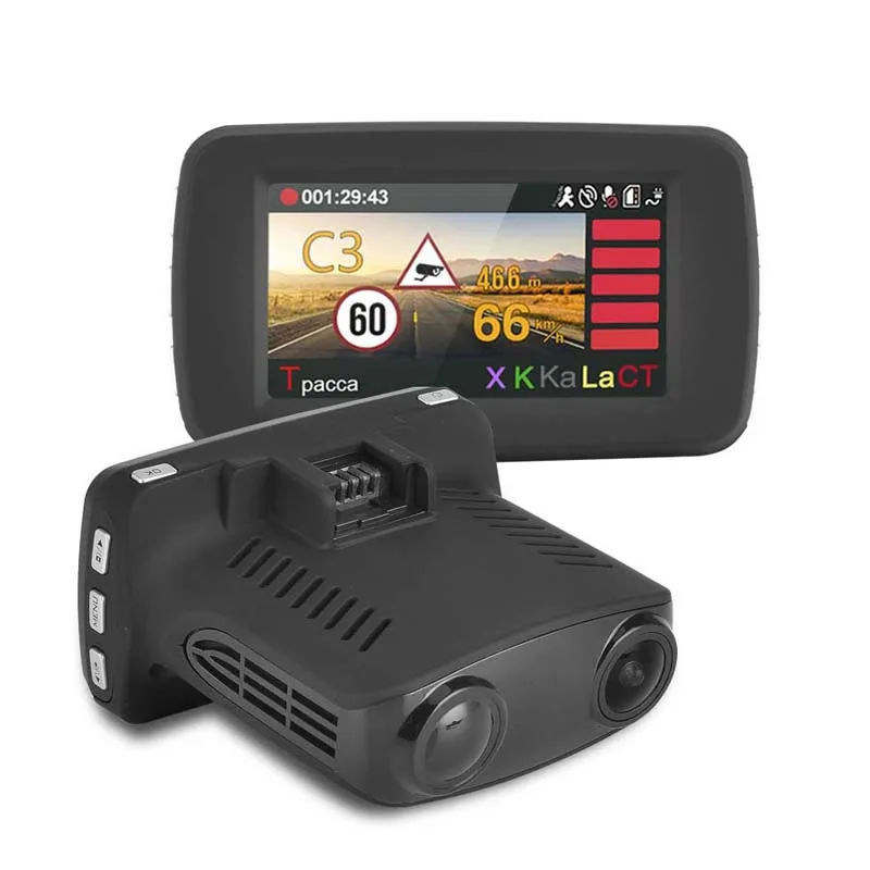 Radar Detectors Video Car DVR Radar Detector GPS Logger 3 in 1 Russian