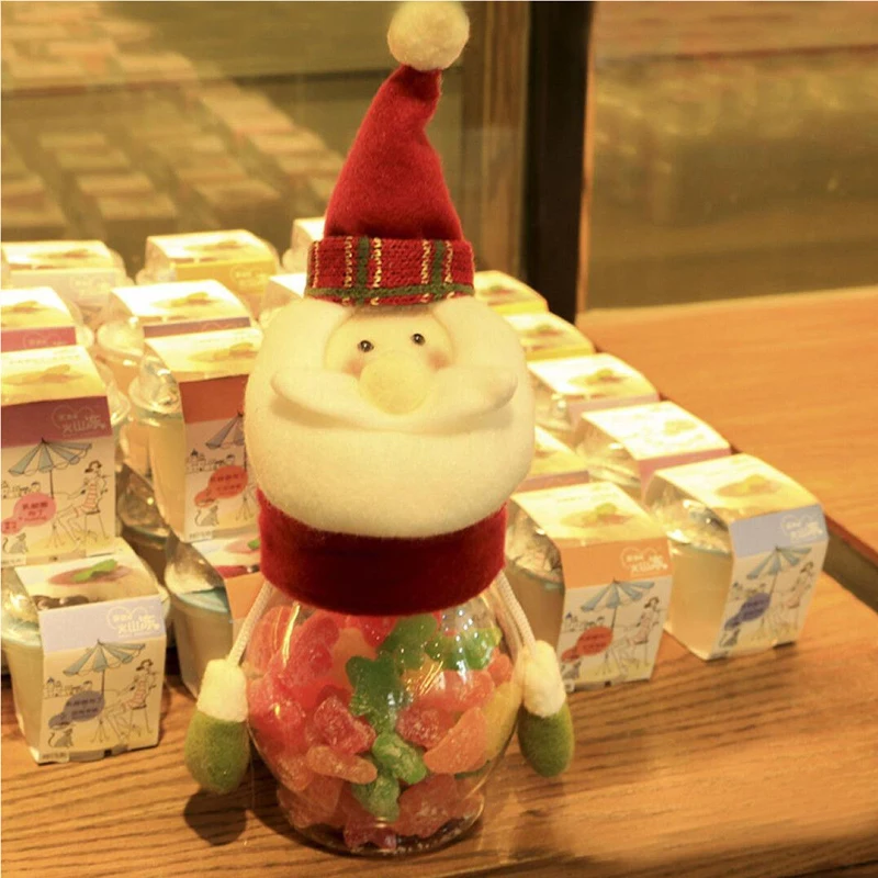 DIY 2019 new Christmas Candy Bottle Box Storage Jar Holder Container Xmas Kids Gift Decor