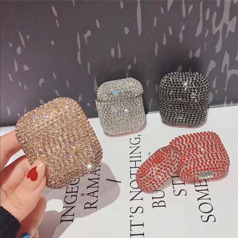 

Luxury Bling diamonds hard Shell for Apple Airpods case protective cover Wireless Bluetooth Earphone Case Charging box bags