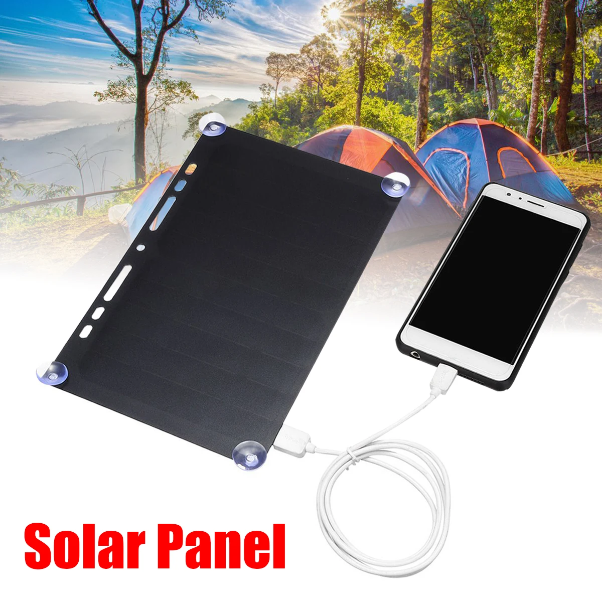 

5V 10W Portable Solar Power Charging Panel USB Charger For Mobile Phone Tablet Frame Design for Traveling Camping Ultra Thin