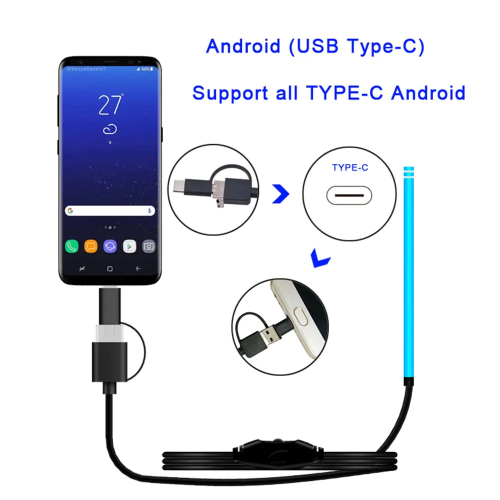 USB TYPE-C визуальная Чистка ушей эндоскоп ложка функциональный диагностический инструмент ушной очиститель Android камера ушной выбор