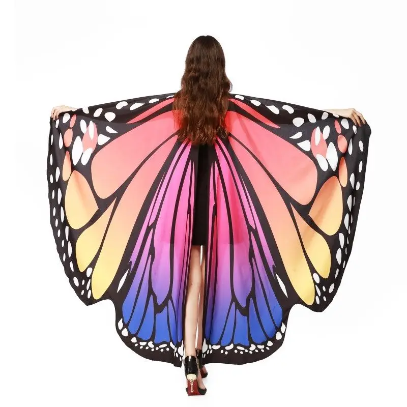 

Women Ladies Fashion Colorful Long Neck Butterfly Wing Cape Stylish Soft Scarf Pashmina