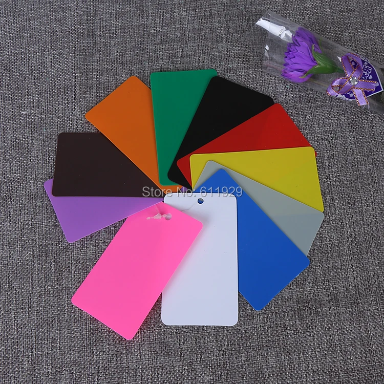 

free shipping stock blank colorful plastic pvc hang tag/clothing plastic tag/garment printed tag/DIY gift tag 100 pcs a lot